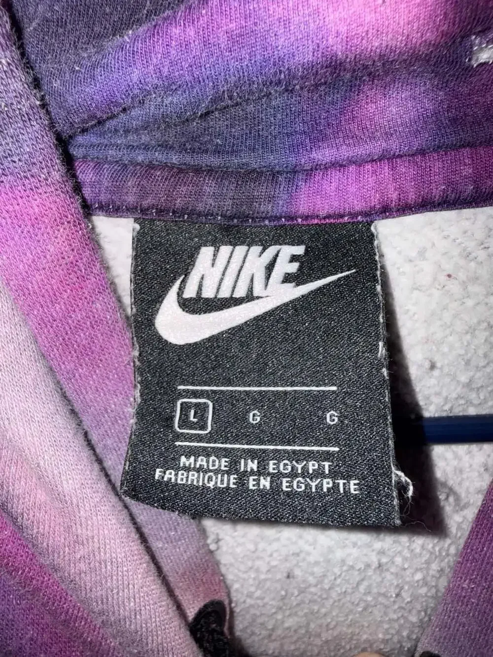 Nike Air Tie Dye Fleece Hoodie Purple Pink Size L